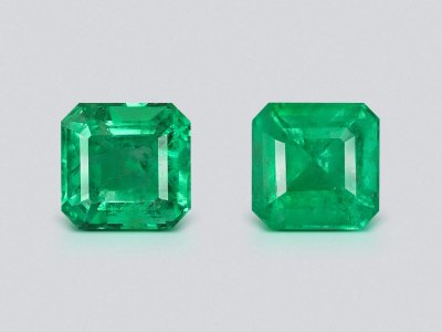 Pair of emeralds in octagon cut 0.95 carats, Zambia  photo