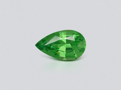 Intense Green tsavorite garnet in pear cut 1.23 carats, Tanzania photo