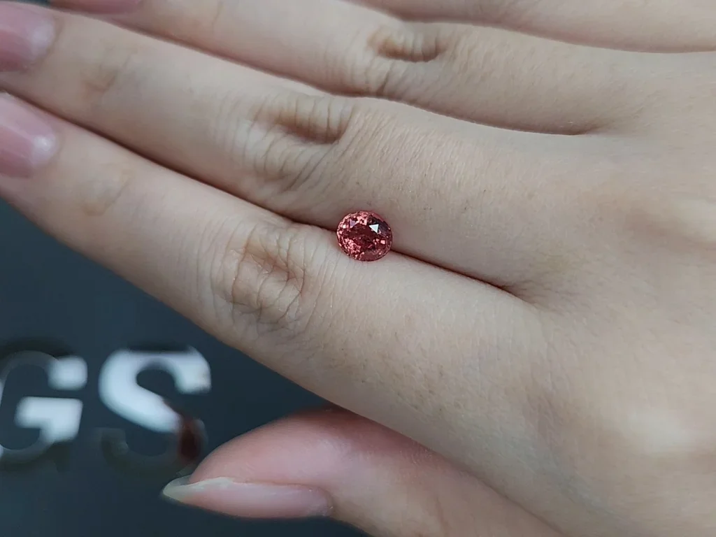 Unheated Padparadscha sapphire in oval cut 1.02 carats, Africa Image №2