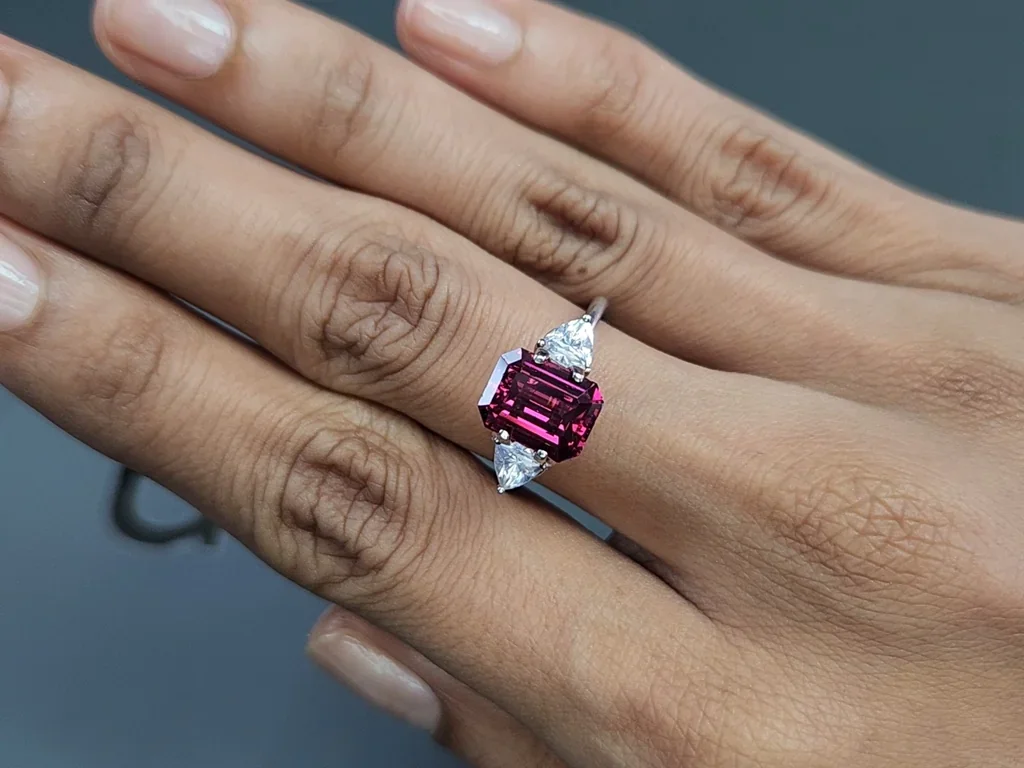 Garnet rhodolite octagon cut 3.86 carats, Africa Image №5