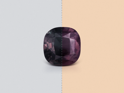 Alexandrite with color change cushion cut 2.54 carats, Tanzania photo