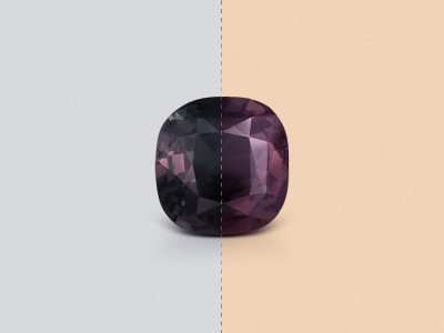 Alexandrite with color change cushion cut 2.54 carats, Tanzania photo