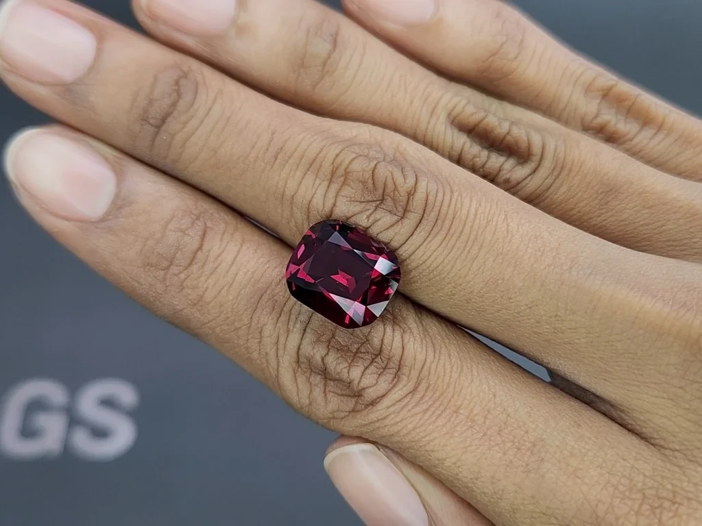 Purple garnet cushion cut  8.28 carats, Africa Image №2