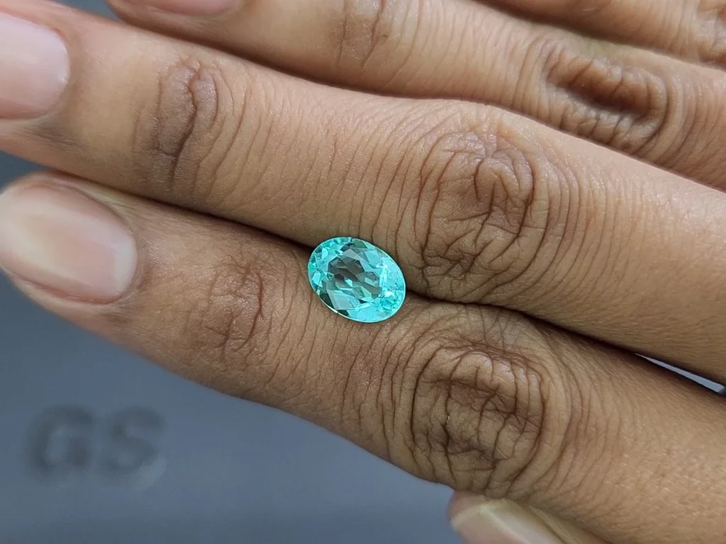 Neon Paraiba tourmaline oval cut 1.90 carats, Mozambique Image №2