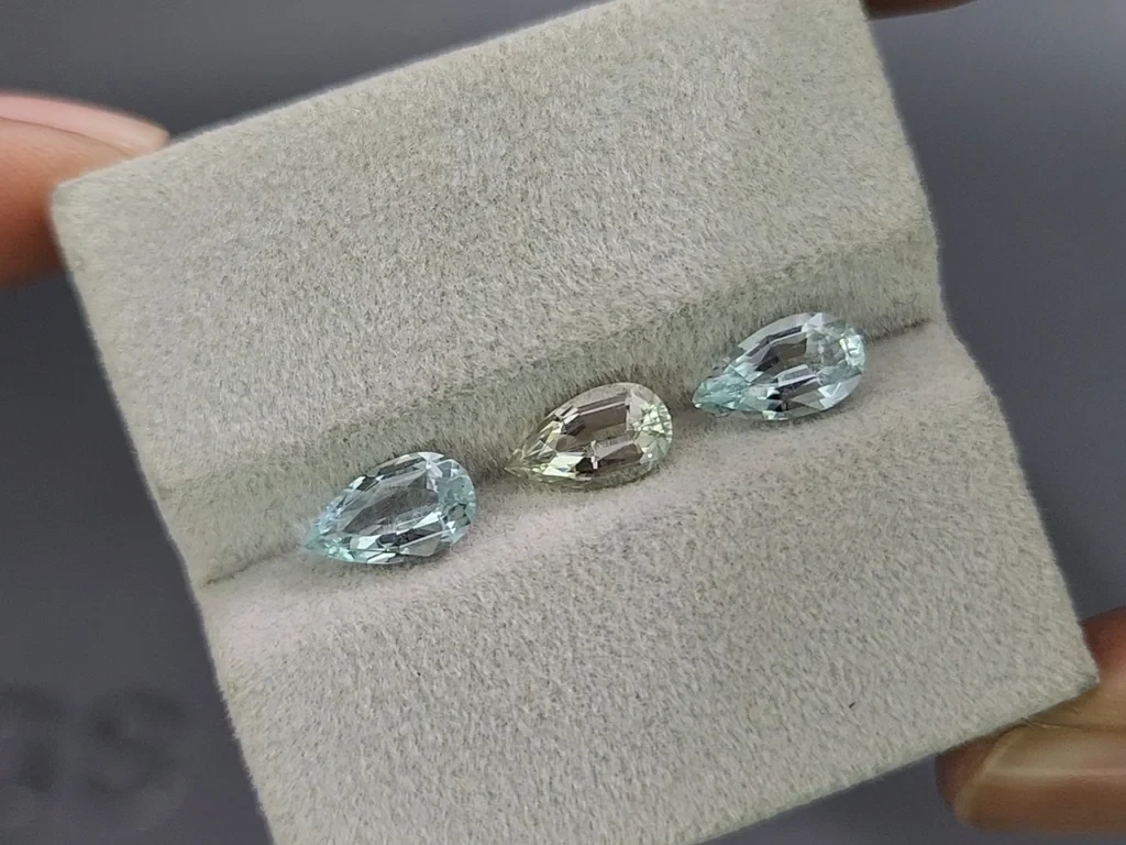 Set of aquamarines in pear cut 2.23 carats, Madagascar Image №4