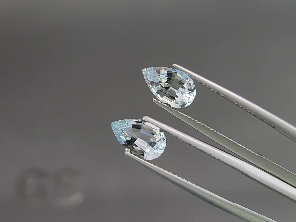 Set of aquamarines pear cut 4.77 carats, Madagascar Image №4