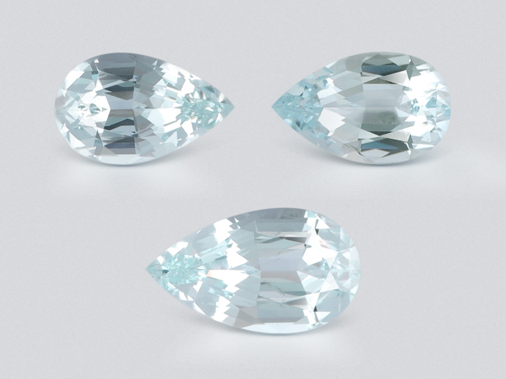 Set of aquamarines pear cut 4.77 carats, Madagascar Image №1