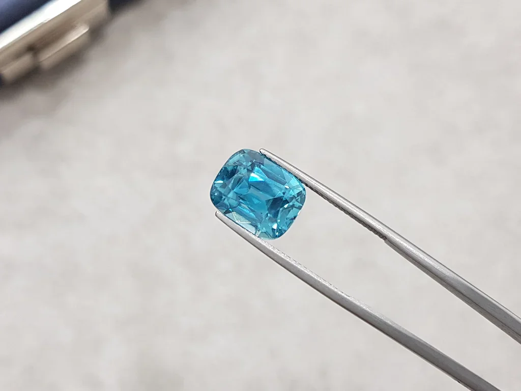 Cushion cut blue zircon 11.18 ct Image №2