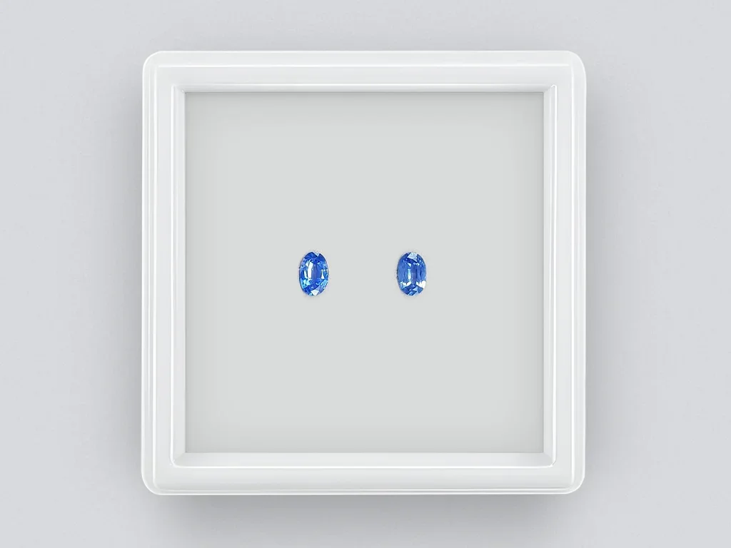 Pair of Cornflower Blue oval cut sapphires 0.64 ct, Sri Lanka Image №1