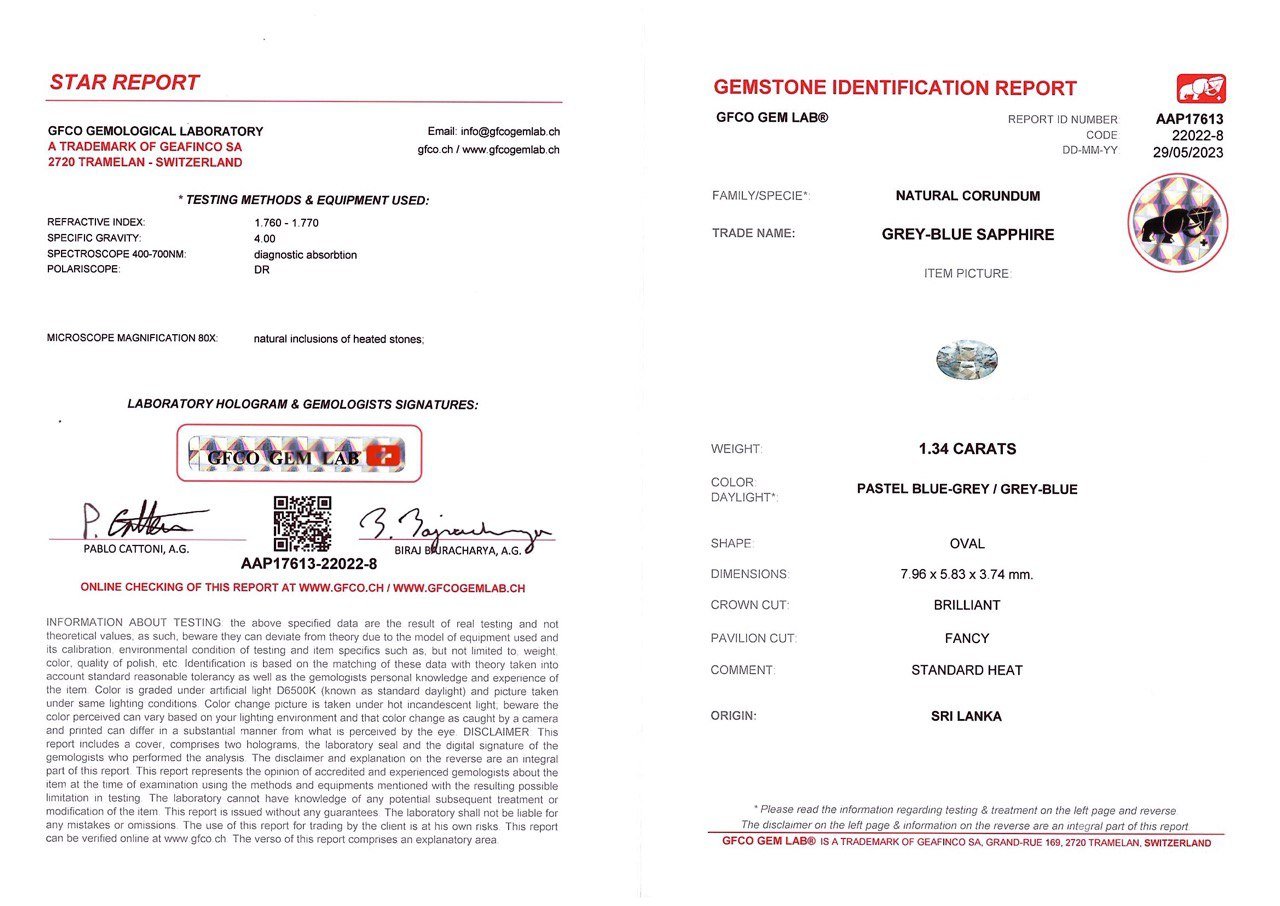 Light blue sapphire 1.34 carats, Sri Lanka Image №7