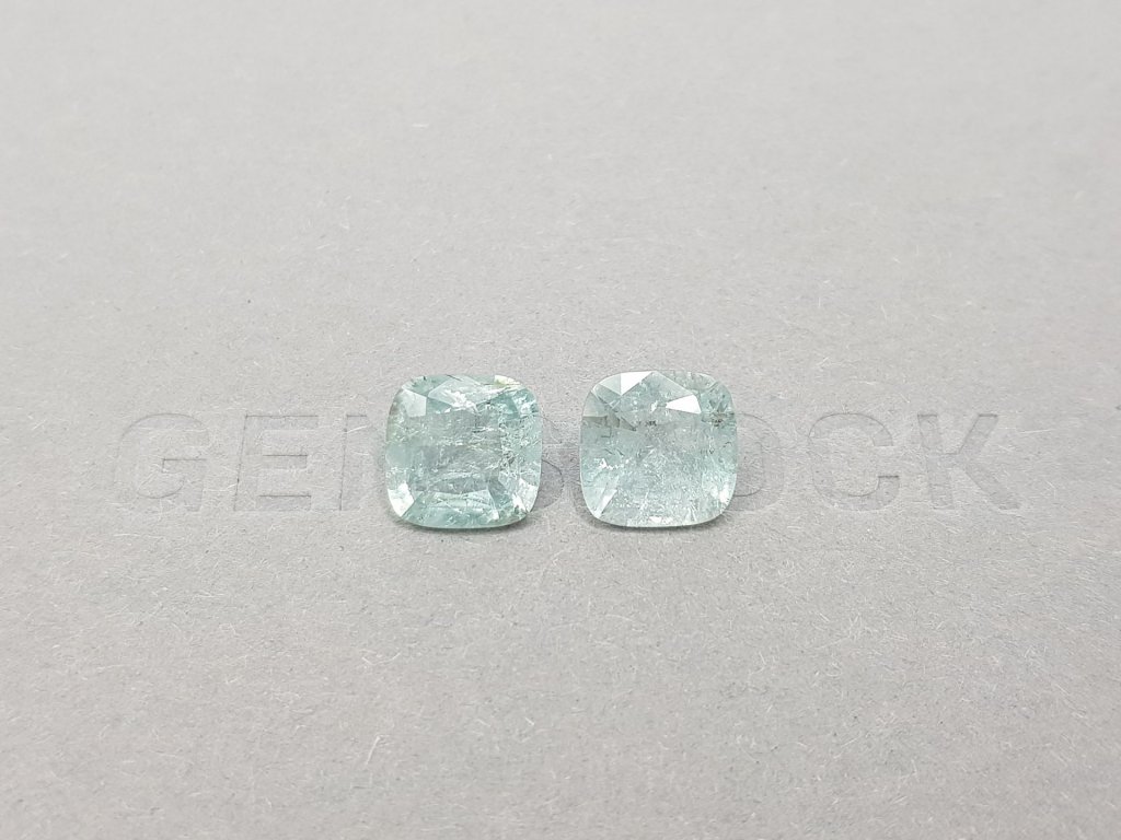 Pair of light blue cushion cut tourmalines 4.38 ct Image №2