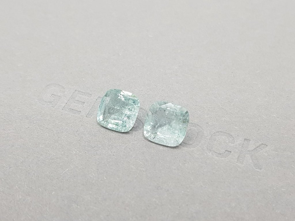 Pair of light blue cushion cut tourmalines 4.38 ct Image №4