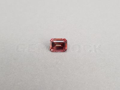 Orange-red tourmaline in octagon cut 3.22 ct, Africa photo