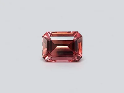 Orange-red tourmaline in octagon cut 3.22 ct, Africa photo