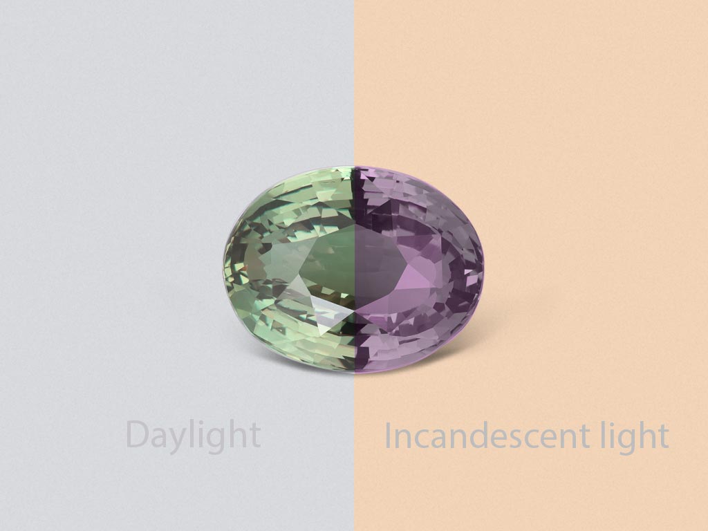 Rare alexandrite in oval cut with strong color change effect 4.05 ct, Sri Lanka Image №1