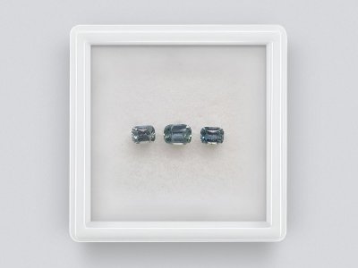 Set of unheated blue sapphires  cushion cut 1, 22 carats, Madagascar photo