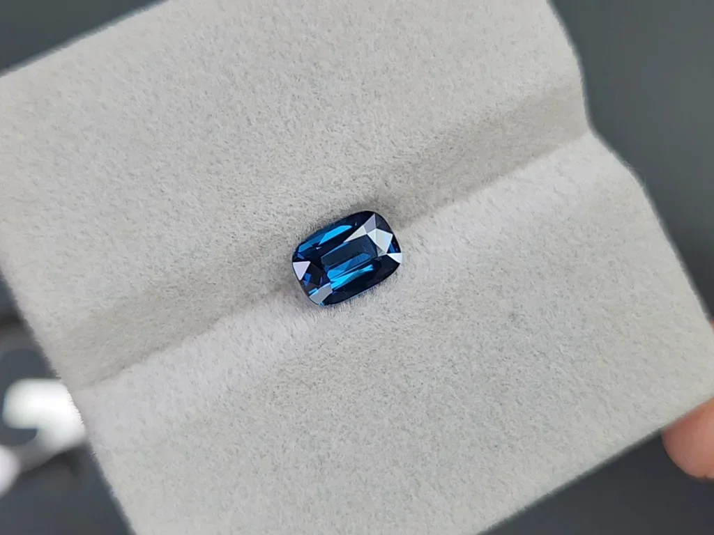 Rare cobalt blue spinel in cushion cut 1.23 carats, Tanzania Image №4
