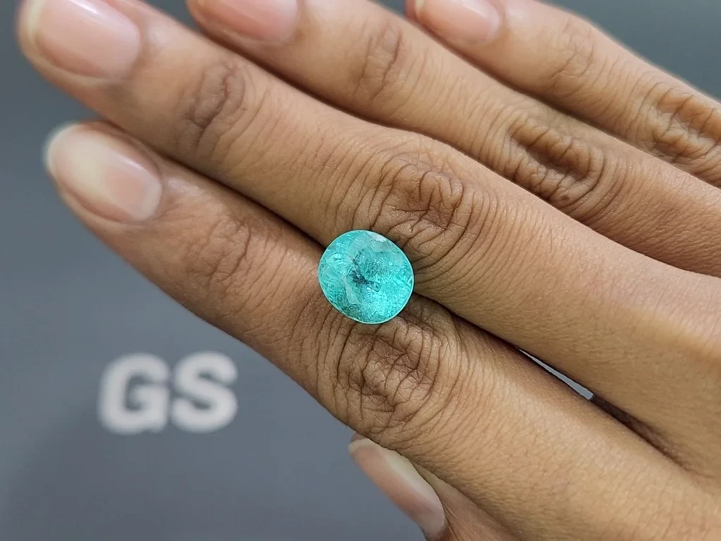 Neon blue Paraiba tourmaline in oval cut 6.00 carats, Africa Image №2