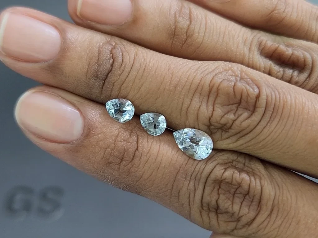 Set of aquamarines in pear cut 2.17 carats, Madagascar Image №2