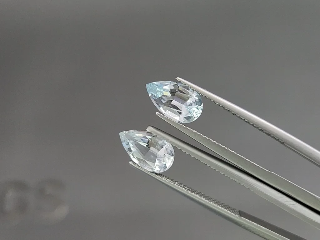 Set of aquamarines pear cut 4.51 carats, Madagascar Image №4