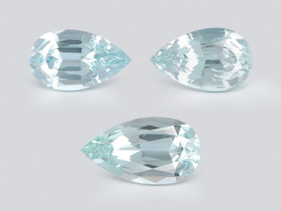 Set of aquamarines pear cut 4.51 carats, Madagascar photo