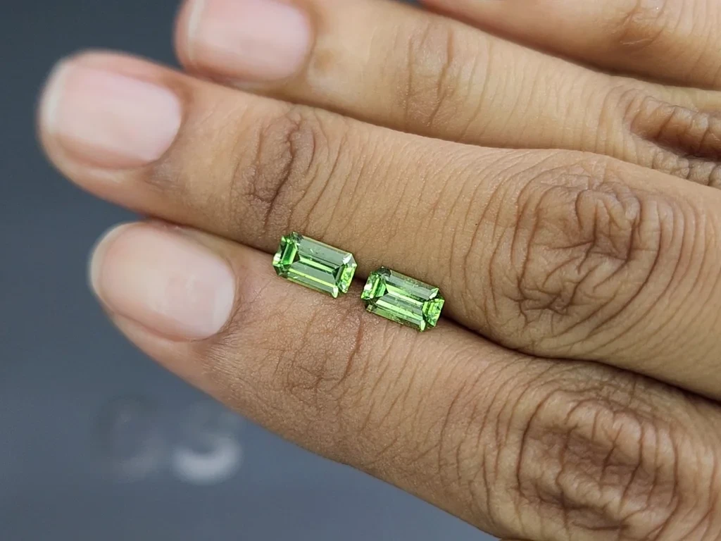Pair of tsavorites octagon cut 1.41 carats, Madagascar Image №2