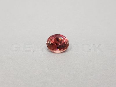 Orange-pink oval cut tourmaline 4.42 ct photo