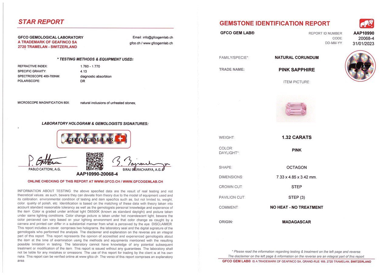 Unheated pink sapphire 1.32 ct, Madagascar Image №4