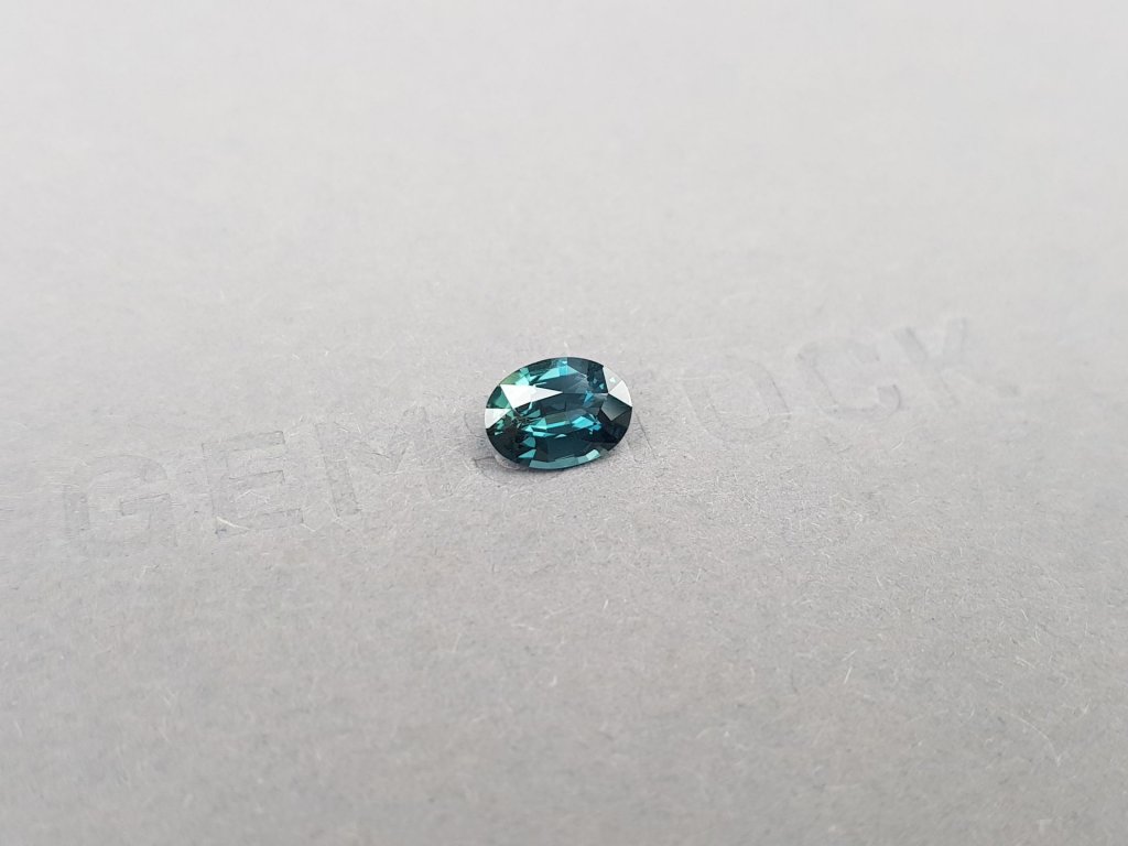 Unheated Teal sapphire in oval cut 1.21 ct, Madagascar, GFCO Image №3