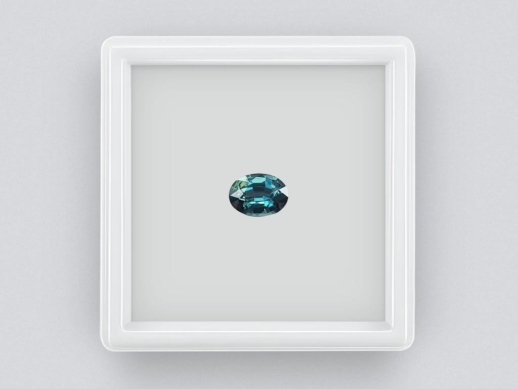 Unheated Teal sapphire in oval cut 1.21 ct, Madagascar, GFCO Image №1