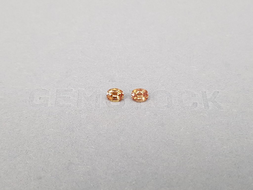 Pair of cognac sapphires in oval cut 0.61 ct, Sri Lanka Image №1