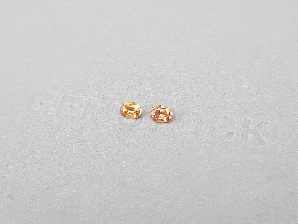 Pair of cognac sapphires in oval cut 0.61 ct, Sri Lanka Image №3