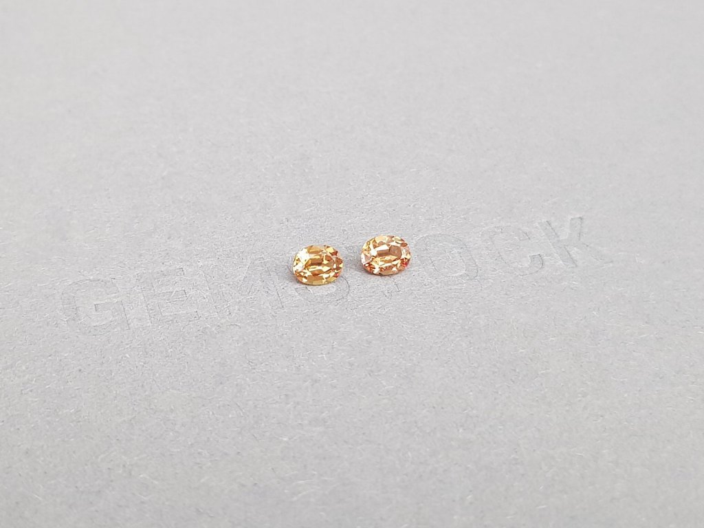 Pair of cognac sapphires in oval cut 0.61 ct, Sri Lanka Image №2