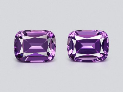 Pair of Cushion Cut Amethysts 15.13 Carats  photo