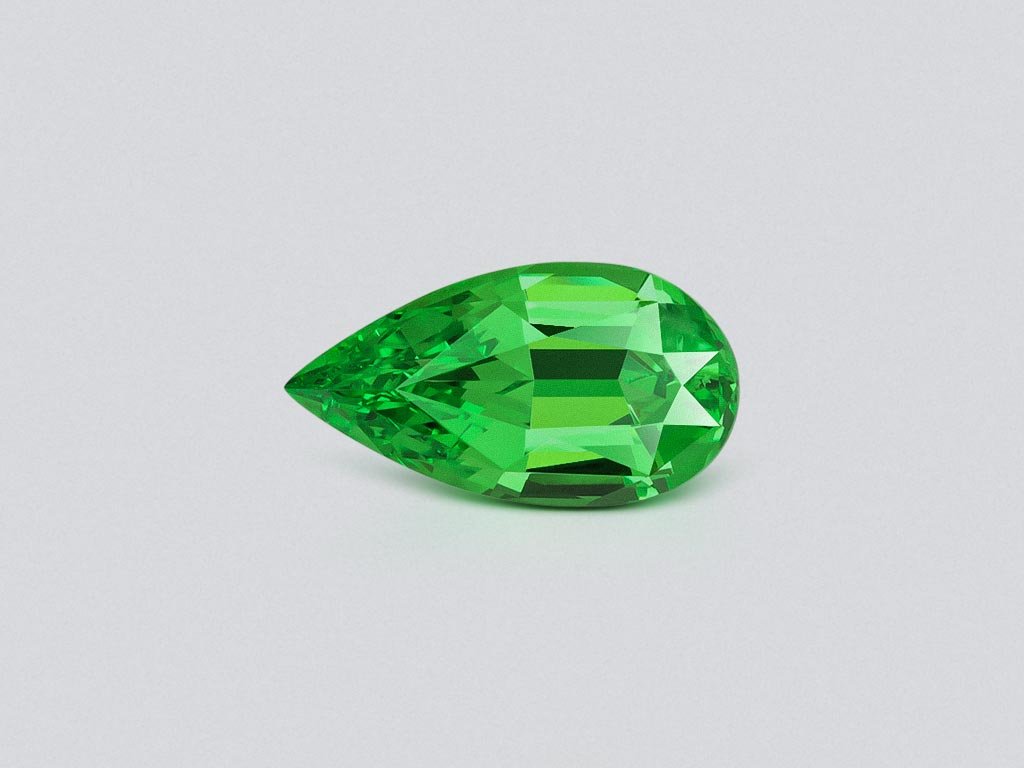 Neon Green tsavorite garnet in pear cut 1.75 carats, Tanzania Image №1