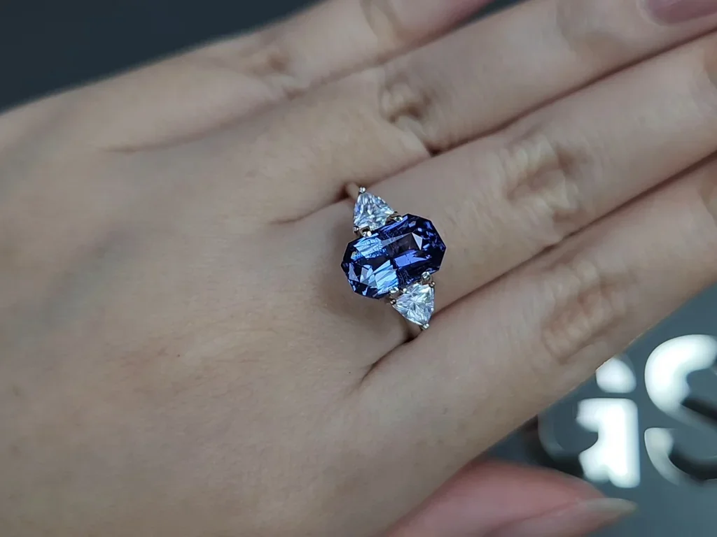 Blue spinel radiant cut 3.30 carats, Vietnam Image №5