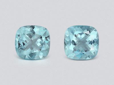 Pair of aquamarines cushion cut 5.03 carats, Madagascar  photo