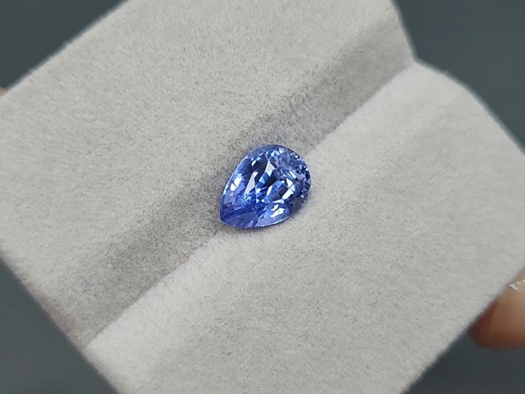 Unheated blue sapphire pear cut 1.10 carats, Sri Lanka Image №4
