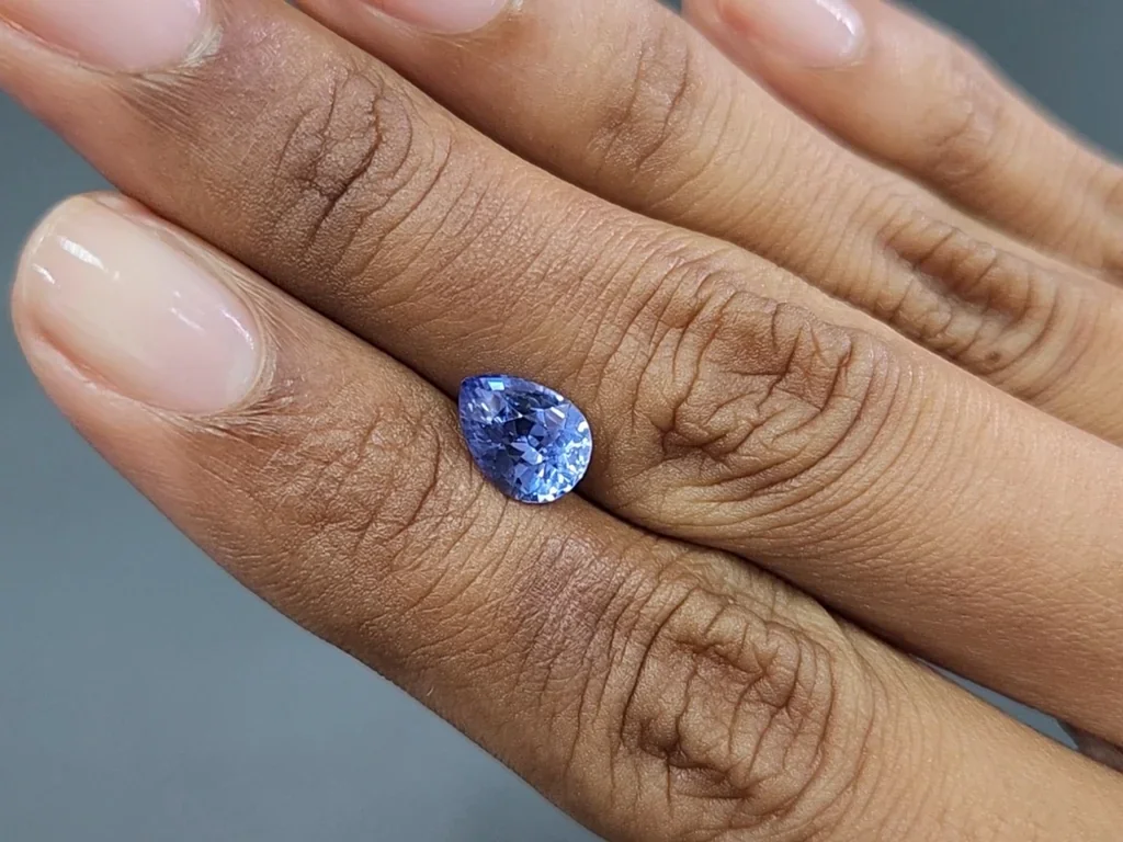 Unheated blue sapphire pear cut 1.10 carats, Sri Lanka Image №2