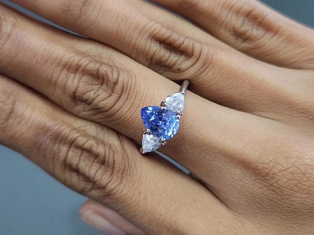 Unheated blue sapphire pear cut 1.10 carats, Sri Lanka Image №5