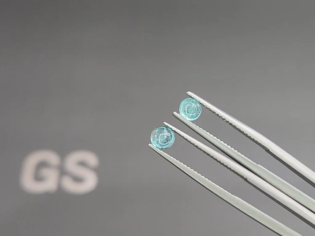 Set of Paraiba tourmalines cabochon cut 3.12 carats, Africa Image №3