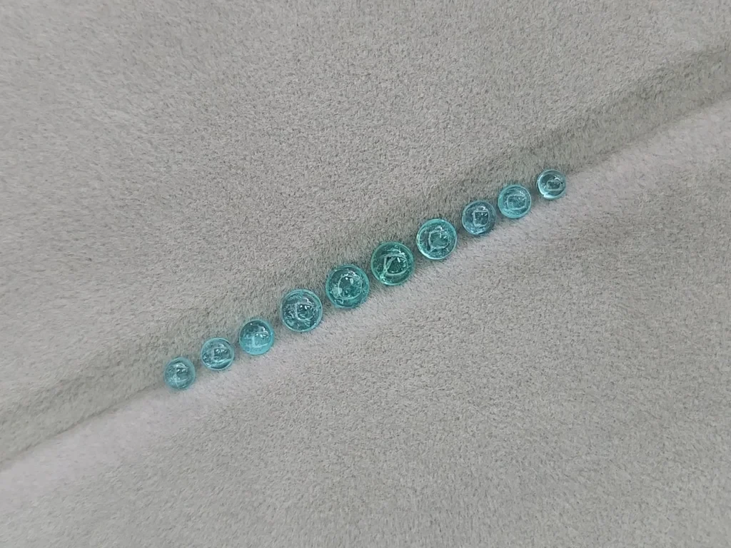 Set of Paraiba tourmalines cabochon cut 3.12 carats, Africa Image №4