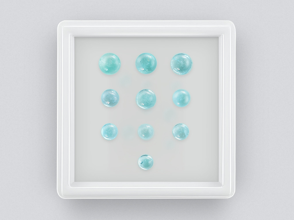 Set of Paraiba tourmalines cabochon cut 3.12 carats, Africa Image №1