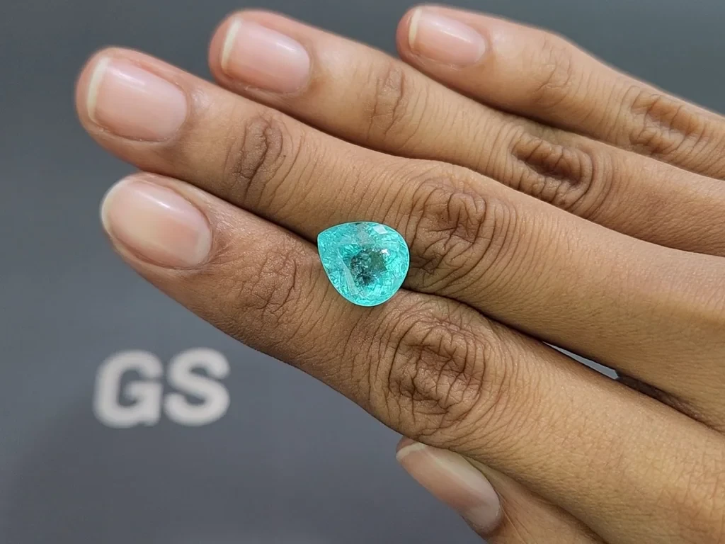 Neon blue Paraiba tourmaline in pear cut 6.04 carats, Africa Image №2