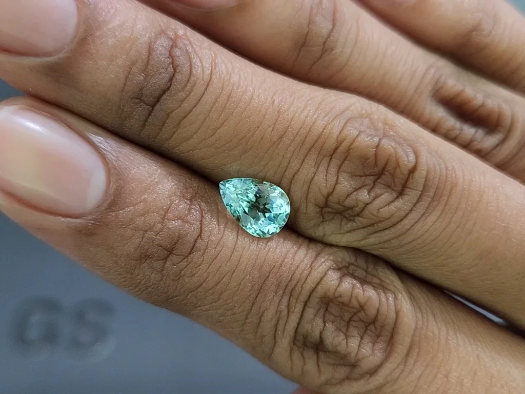 Paraiba tourmaline pear cut 1.58 carats, Mozambique Image №2
