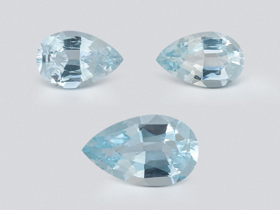 Set of aquamarines in pear cut 2.16 carats, Madagascar photo