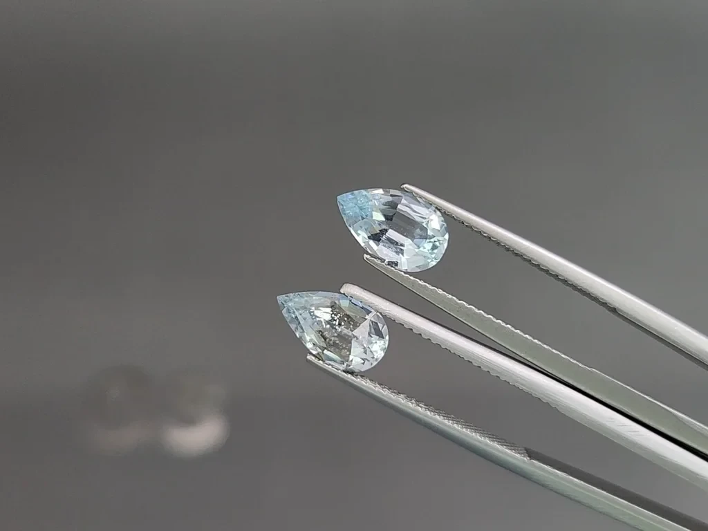 Set of aquamarines pear cut 4.49 carats, Madagascar Image №4