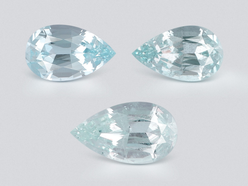 Set of aquamarines pear cut 4.49 carats, Madagascar Image №1