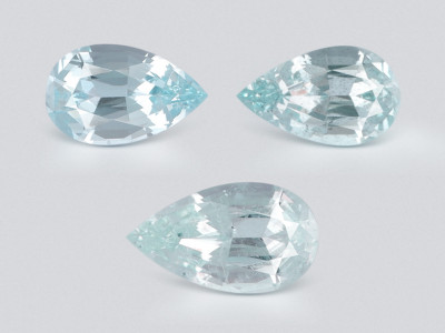 Set of aquamarines pear cut 4.49 carats, Madagascar photo