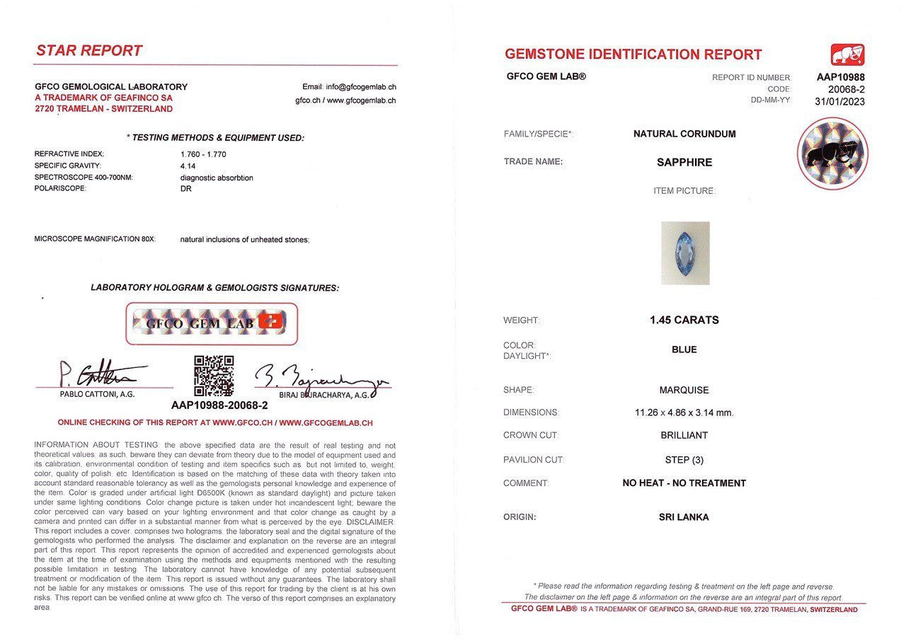 Pastel blue unheated sapphire 1.45 ct, Sri-Lanka Image №4